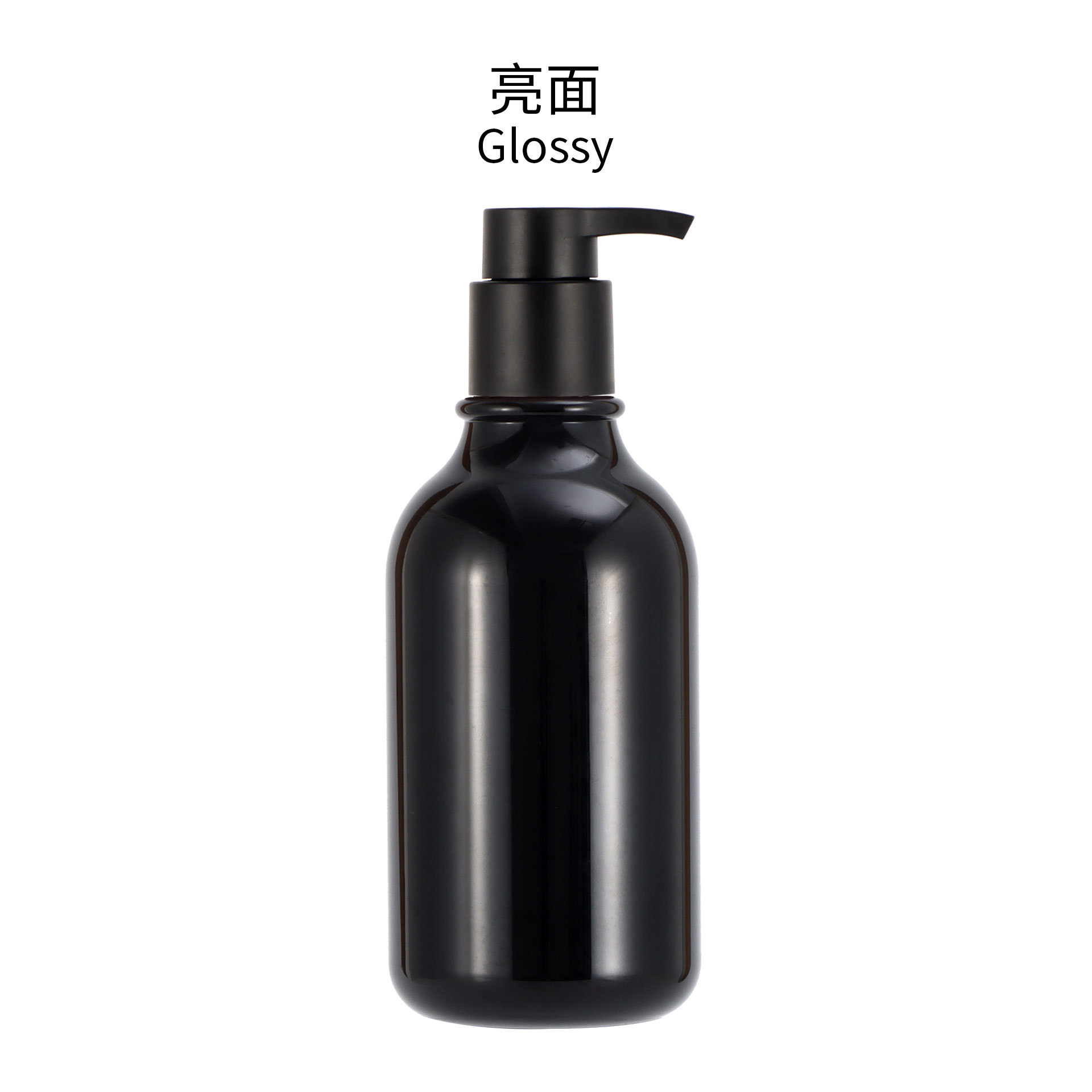 Bouteille noire brillante F pompe noire