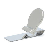 Porte-monnaie simple rond en acier inoxydable pour cartes bancaires, billets de banque, porte-billets, porte-tickets, porte-monnaie en alliage de zinc, porte-monnaie en métal vierge