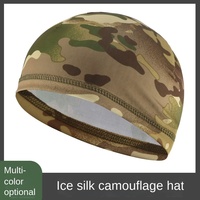 Casquette d'équitation en soie de glace camouflage pour hommes doublure de casque de protection solaire d'été pour motos respirant coupe-vent pour les sports de plein air