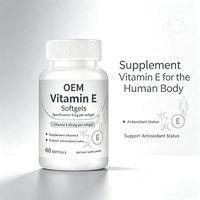 60 gélules de vitamine E, 10 mg par gélule, soutien nutritionnel et antioxydant quotidien, OEM/ODM