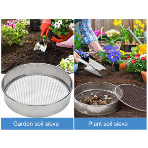 Tamis de jardinage rond en acier inoxydable 1/3/6/9/12 mm pour compost, sable, bonsaï, filtration du <span class=keywords><strong>terreau</strong></span> et élimination des impuretés - Product Image 3