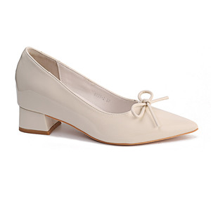 <span class=keywords><strong>Scarpe</strong></span> da Ufficio Comode con Tacco a Blocco in PU Verniciato Traspirante, Punta Affusolata e Dettaglio Fiocco, Modello Slip-on per <span class=keywords><strong>Donna</strong></span> - Product Image 2