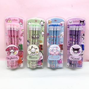 Juego de 12 Lápices de Madera HB con Borrador Grande Creativo de Dibujos Animados Multicolor, Temática K-POP Demon Slayer Girl Group, Superventas Transfronterizo - Product Image 6