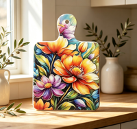 Al por mayor Salvamanteles de cerámica con diseño floral acuarela y contorno dorado, resistente al calor para cocina