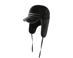 2020 new men winter padded ear cap imitation mink flat baseball cap - Product Image 5