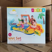 Piscine gonflable INTEX pour enfants avec toboggan, château aquatique, pulvérisation d'eau, château gonflable, dinosaure, ananas
