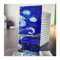 Diseño personalizado pantalla esmaltada impresa templado seguridad privacidad decorativo coloreado manchado edificio vidrio