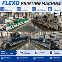 Mesin Cetak Flexo Presisi Tinggi 6 Warna untuk Kertas Gulung, Stiker Horizontal, Label Perekat, Kecepatan Tinggi