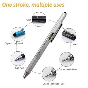 6-in-1 <b>Multi</b>-Functional Heavy Metal Ballpoint <b>Pen</b> with Universal for for Home Use Gift Giving Custom PS-20250902-4 1.0mm Tip - Product Image 2