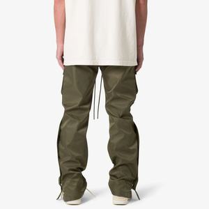 Factory Price Oversized Customized Baggy Fit Drawstring Side Snap Front <b>Cargo</b> Pockets Nylon Stacked Men <b>Parachute</b> <b>Pants</b> - Product Image 4