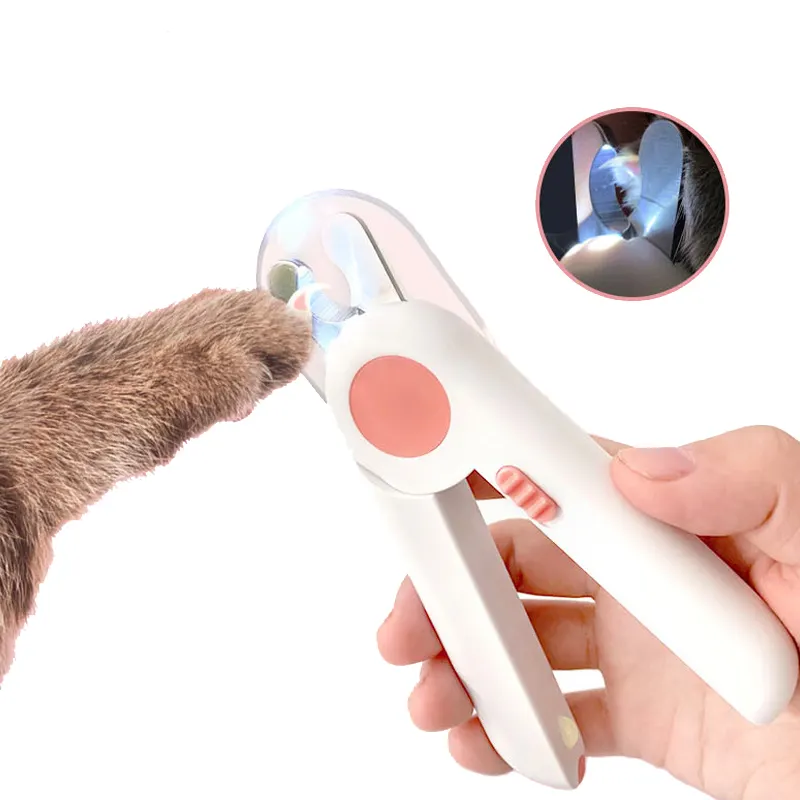 Manufacturer wholesale battery led light small dog cat nail clippers with nail file