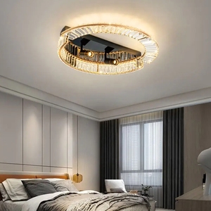 Nouveau design moderne monté en surface lustre lumières chambre cristal clair lampe anneau cercle plafonnier - Product Image 3
