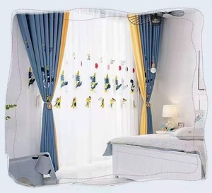 Rideau de rideau occultant brodé moderne et Simple, pour fenêtre de chambre d'enfants, tissu Simple, en vogue, nouvelle collection <span class=keywords><strong>2021</strong></span> - Product Image 5