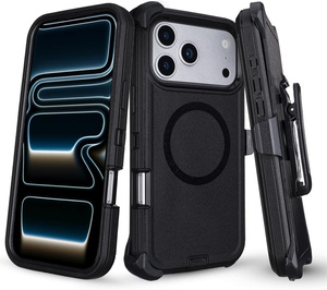 Coque de protection magnétique antichoc Travel Defender Armor pour iPhone 17 Air 16 Pro Max avec clip et pince OTT, coque arrière antichute - Product Image 2
