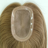 Rambut Asli Manusia 100% Virgin Silk Base 3x5 Ringan dan Bernapas, Topper Ikat Tangan dengan Kulit Kepala Asli untuk Wanita dengan Rambut Menipis, Grosir OEM