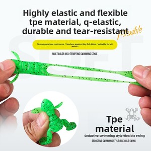 เหยื่อตกปลาแบบกระโดด Leg-Kicking Frog 5g Topwater Jerkbait รูปทรงกบกระโดด วัสดุสแตนเลส ลอยน้ำ เหยื่อปลอมเลียนแบบกบ - Product Image 4