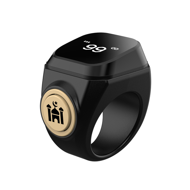 Muslim Iqibla Prayer Iqibla Smart Digital Tasbih Ring 5 Prayer Reminder Muslim Zikr Ring Counter With Time Tracking