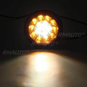 2 Luces Traseras LED Redondas para Automóvil, Color Ámbar Rojo, 16 LED, 12 V, Luces de Freno, Marcha Atrás, para Camión, Remolque, Camioneta - Product Image 3