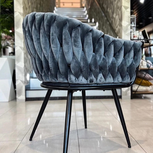 Chaise de salle <span class=keywords><strong>à</strong></span> manger en velours avec pieds en métal, tabouret de maquillage avec dossier démontable <span class=keywords><strong>pour</strong></span> chambre <span class=keywords><strong>à</strong></span> coucher, salon de manucure - Product Image 1