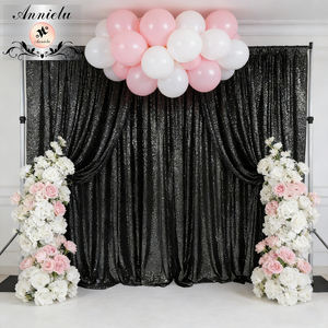 ANNIELU <span class=keywords><strong>Tende</strong></span> Scenografiche <span class=keywords><strong>con</strong></span> Paillettes Nere da 3 mm per Matrimoni, Compleanni, Eventi, Feste e Palcoscenici Scintillanti - Vendita Calda - Product Image 1