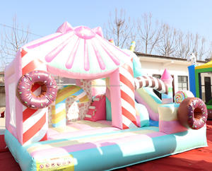 Vente directe usine : Château <span class=keywords><strong>gonflable</strong></span> commercial à thème bonbons avec toboggan, idéal pour la location et les événements professionnels - Product Image 2