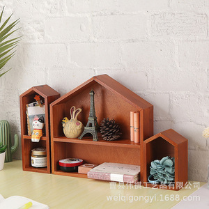 Solid Wood House Shaped <b>Desktop</b> Storage <b>Shelf</b> For Makeup Perfume Display Organizer 2L Capacity Cao County Origin - Product Image 5