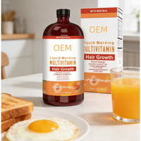 Complément alimentaire de marque privée 450 ml Multivitamine liquide - Stimule la croissance des cheveux, lisse les rides