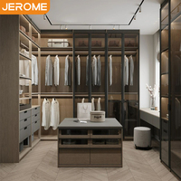 Armoire de dressing extra large moderne Jerome Manufacturer avec double porte, rangement et capteur, pour salon