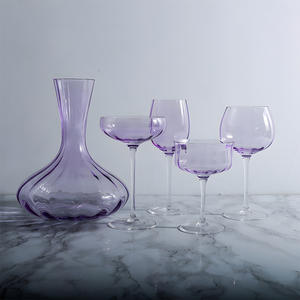 Ensemble de verres à vin en cristal violet de rêve, soufflé à la main, flûte à <span class=keywords><strong>champagne</strong></span> côtelée, coupe, carafe pour événement de mariage - Product Image 6