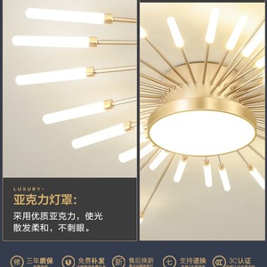 Nordic Luxury LED Chandelier Creative Fireworks Design Iron Acrylic Surface Mounted <b>AC</b> Simple Modern Elegant Style Living <b>Room</b> - Product Image 4