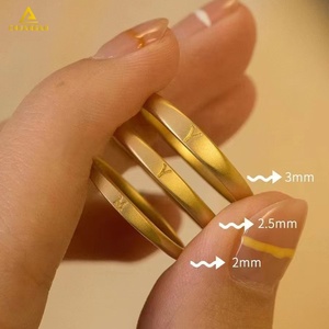 Tùy Chỉnh 9K 14K 18K 22K Rắn Vàng Vài Nhẫn Vài Tên Cho Nam Giới Và Phụ Nữ Tôi Yêu Bạn Vài Nhẫn - Product Image 4