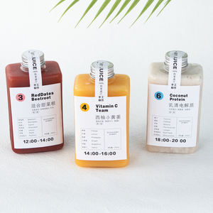 MAYSURE 12Oz 350ml Bouteille de boisson carrée réutilisable Bouteilles de café Smoothies avec bouchon en aluminium - Product Image 3