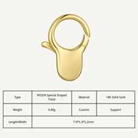 Nouveaux composants de connexion pour bijoux VFOOK, fermoirs en or véritable 18K/14K anti-ternissement pour la fabrication de colliers et bracelets