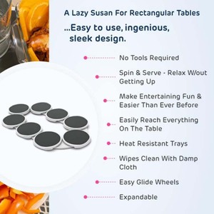 Multifunctional Expandable Food Turntable Novelty <strong>Lazy</strong> Susan Turntable Long <strong>Tables</strong> Standing Type Circular - Product Image 4