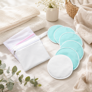 Custom Reusable <b>Nursing</b> <b>Pads</b> with Laundry Bag Soft Washable Breastfeeding <b>Pads</b> for Mom Baby Care Eco Friendly Set - Product Image 1