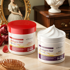 Mascarilla Capilar KORMESIC de Marca Privada con Colágeno, Caviar y Aceite de Argán, 500g, Crema de Tratamiento Capilar Orgánica, Nutritiva, Reparadora, Halal y Natural - Product Image 1