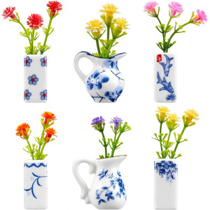 Imanes de Refrigerador con Mini Jarrones de Cerámica y Flores Artificiales, Divertidos Imanes Pequeños para Decoración de Refrigerador, Oficina, Cocina - Product Image 2