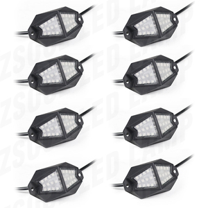 Đèn <span class=keywords><strong>Led</strong></span> Đá Nhiều Màu Cho Xe Hơi 4 6 8 12Pods Với Điều Khiển Bằng Ứng Dụng Đèn Trang Trí Dưới Gầm Xe RGB Cho Xe Tải Thuyền Du Thuyền Bộ Đèn Neon - Product Image 2