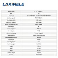 Disjoncteur à boîtier moulé LAKINELE LK EZC100B MCCB 3P 4P 15A-100A, unité de déclenchement thermique-magnétique 7,5 kA, distribution d'énergie 50/60 Hz