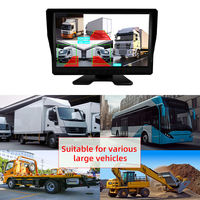 Système de caméra pour camion à 5 voies avec écran IPS de 10,1 pouces, caméra de recul intelligente AI, surveillance des angles morts BSD, caméra 360° pour camion et bus