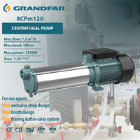 Pompe à eau centrifuge multi-étages GRANDFAR 220V 1,25 pouce 2,3 CV 1750W en acier inoxydable haute pression