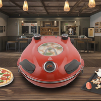 Machine à faire des pizzas électrique rouge facile à utiliser avec une plaque en pierre