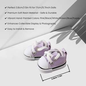 Ensemble de tenues élégantes Kawaii violet pour poupées de 15cm et 17cm Vêtements et accessoires de 5 pièces, y compris un chapeau de poupée, y compris une robe - Product Image 3