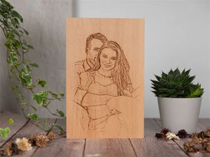 Prodotti caldi ritratto personalizzato disegnato e inciso su immagine in legno disegnata/<span class=keywords><strong>disegno</strong></span> da foto artigianato in legno - Product Image 3