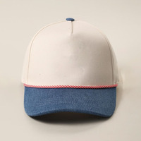 Gorra de Béisbol Personalizada con Bordado Deportivo, Logotipo, Visera de Mezclilla, Cierre a Presión, Ajustable, de Dos Tonos y Visera Curva