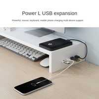 Organisateur de bureau USB en bois support de rehaussement d'ordinateur de bureau avec support de levage écran de moniteur Base de stockage de support de bureau