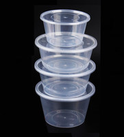 Conteneur alimentaire à emporter 18 24 32 40 48 62 OZ Bols jetables Bio PP PET Noir Blanc Transparent Bol à salade en plastique avec couvercles