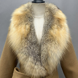 Jancoco <span class=keywords><strong>Manteau</strong></span> d'hiver en laine véritable pour <span class=keywords><strong>femme</strong></span> Trench en laine ceinturé <span class=keywords><strong>Manteau</strong></span> en laine pour <span class=keywords><strong>femme</strong></span> avec col en fourrure de renard - Product Image 6