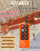F21-E1B 6-tombol derek industri Hoist 433 MHz pengendali jarak jauh nirkabel pabrik Motor starter Radio