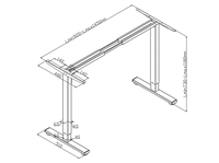Cadre de bureau électrique moderne à moteur unique, réglable en hauteur, en acier laminé à froid, silencieux, pour position assise ou debout